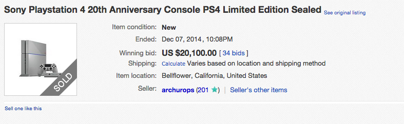 playstation 4 anniversary 2014