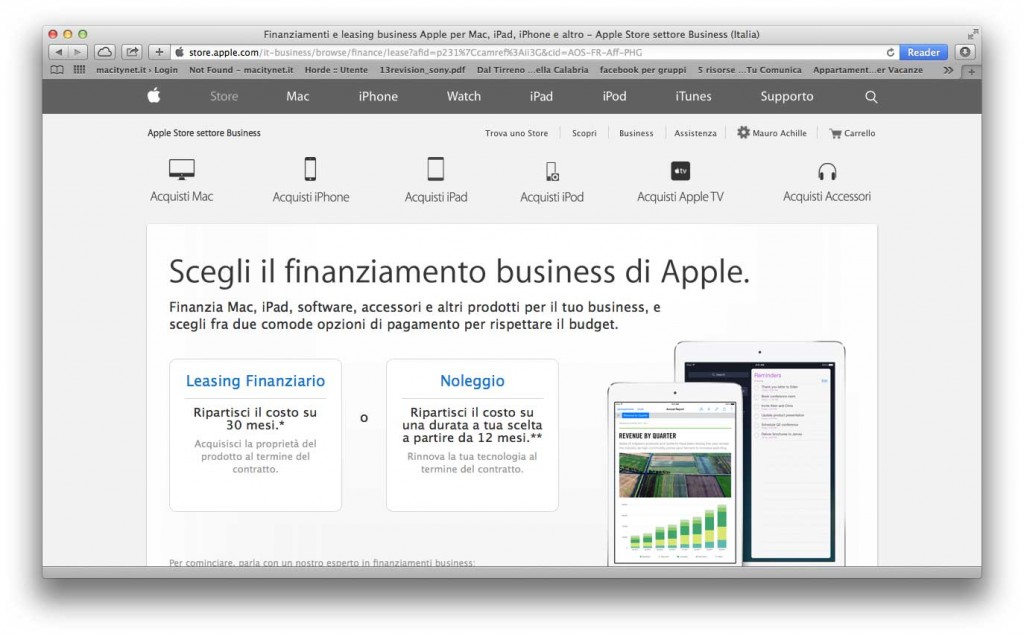 finanziamento e noleggio offerta apple mondo business