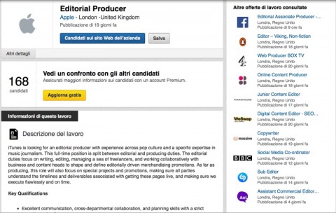 apple cerca giornalista musicale