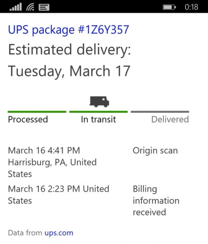 cortana in windows 10 pacchi e spedizioni