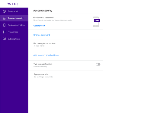 Yahoo Password On-Demand