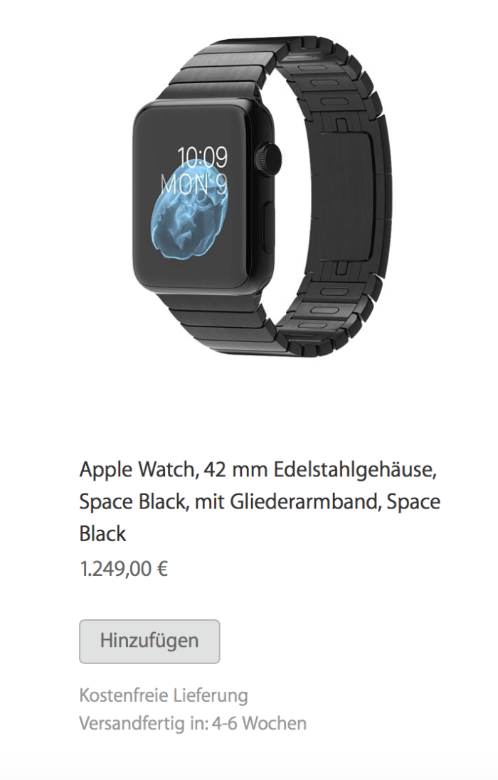 Tempi di spedizione di Apple Watch