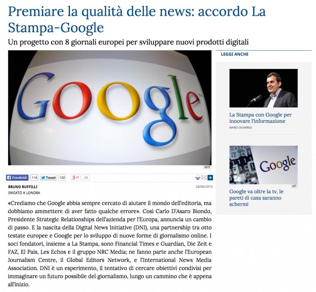 google la stampa