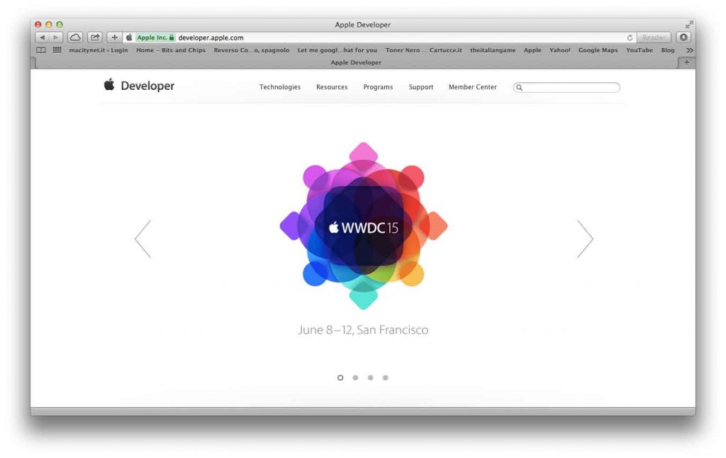 portale per sviluppatori chiuso WWDC15