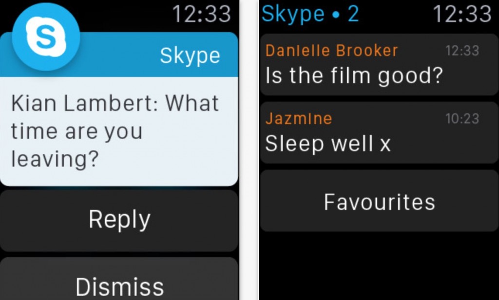 Skype per Apple Watch