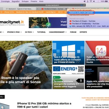OS X El Capitan, come zittire l’audio delle schede in Safari