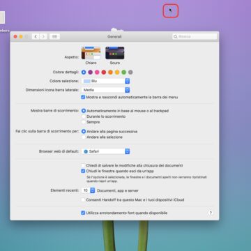 Barra dei menu, in OS X El Capitan appare e scompare come la Dock