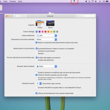 Barra dei menu, in OS X El Capitan appare e scompare come la Dock