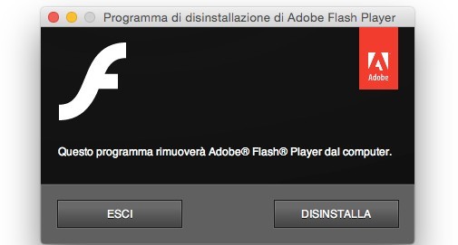 L'utility per disinstallare il Flash Player di Adobe