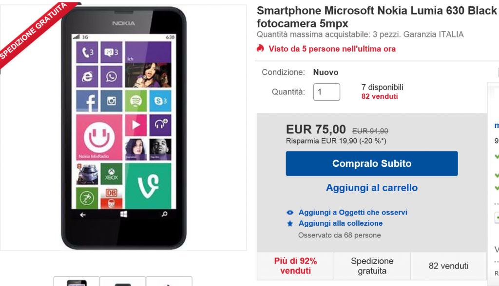 sconto lumia 630