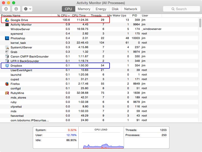 google drive consuma batteria