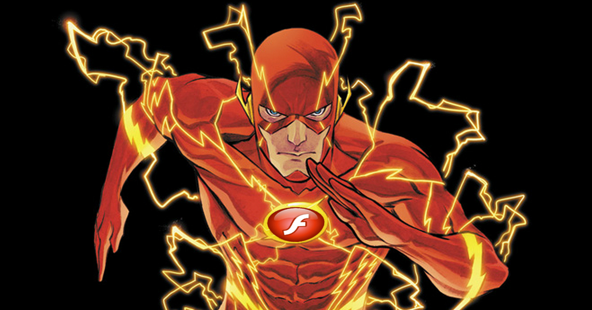 flash super eroe dc con logo flash adobe