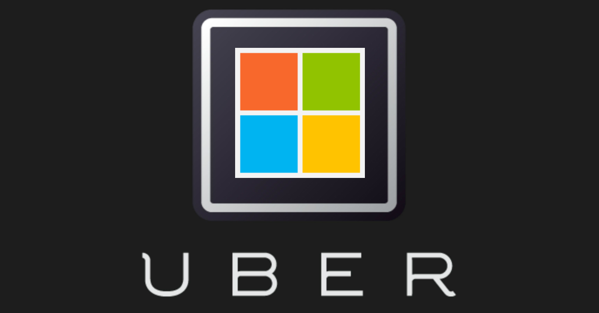 logo uber con logo microsoft