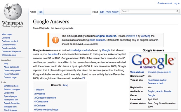wikipedia google answers 620
