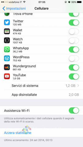 Impostazioni iOS 9