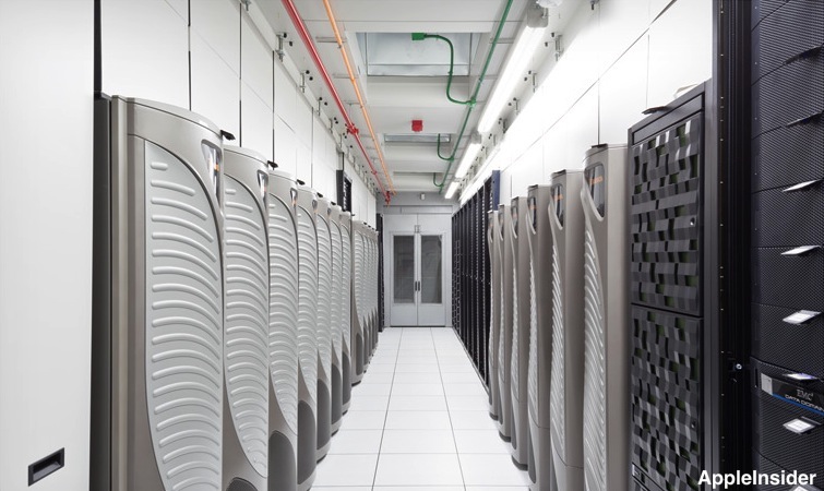 Rack per iCLoud nel data center Apple di Maiden (North Carolina)