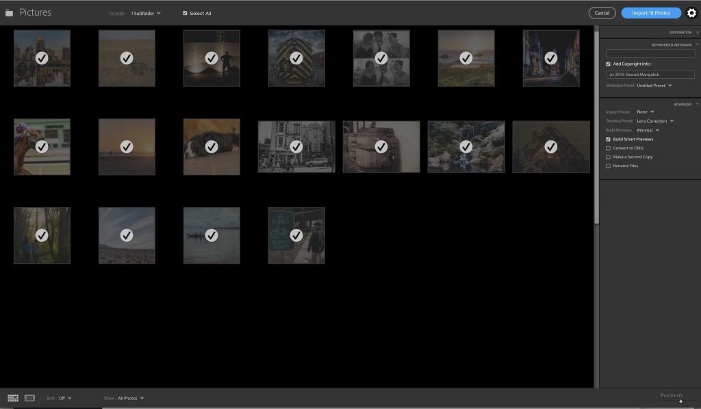 Nuova finestra dello strumento Importa