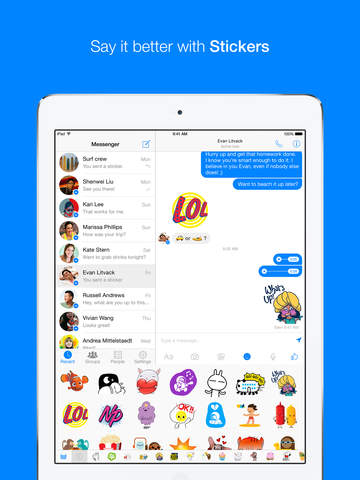 Facebook Messenger ipad