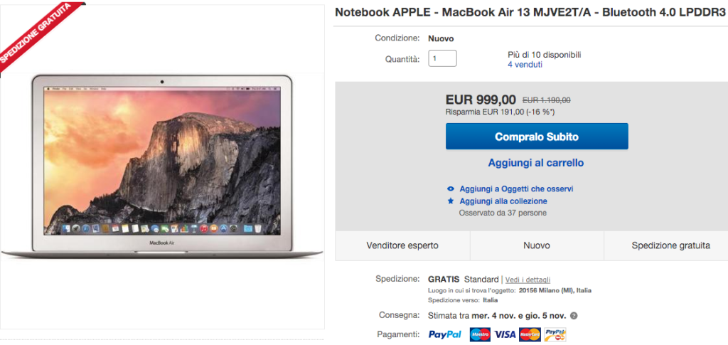 sconto macbook air 13
