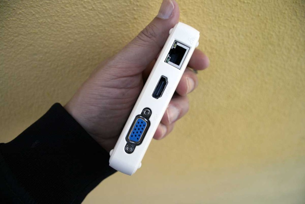 Vista porta VGA, HDMI ed Ethernet