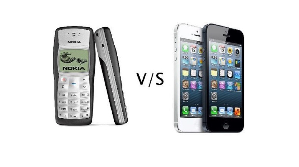 nokia 1100 vs iphone 1200