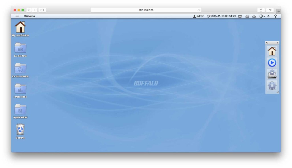 L'interfaccia del web server ricorda un po' OS X