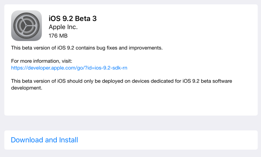iOS 9.2 beta 3