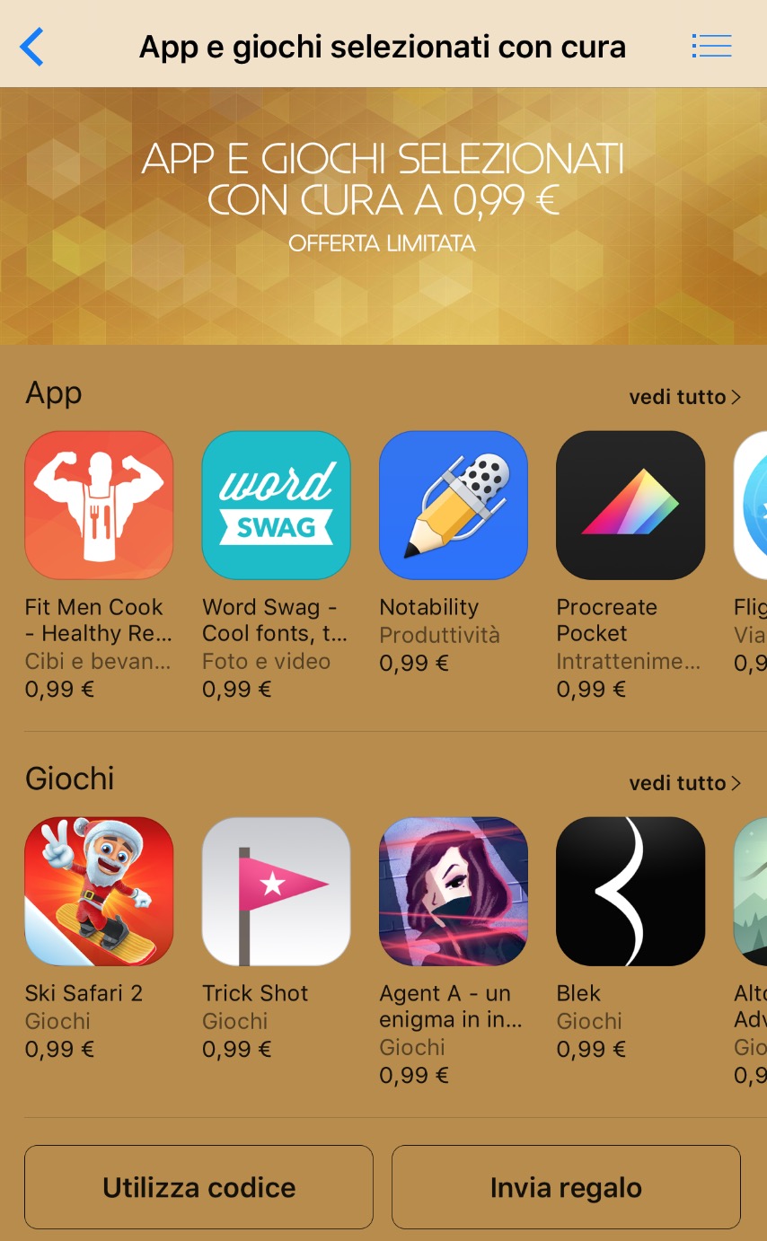 giochi selezionati da Apple