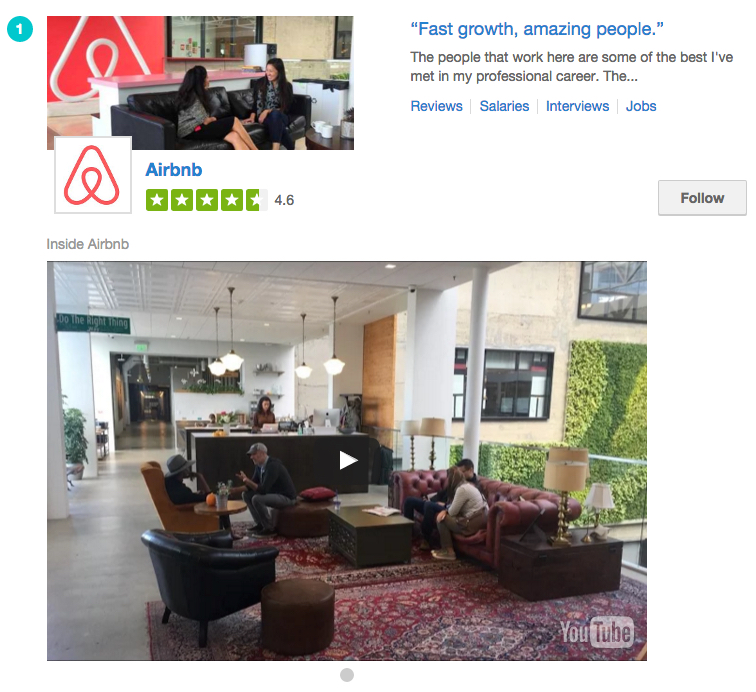 miglior azienda in cui lavorare nel 2016 glassdoor airbnb 1