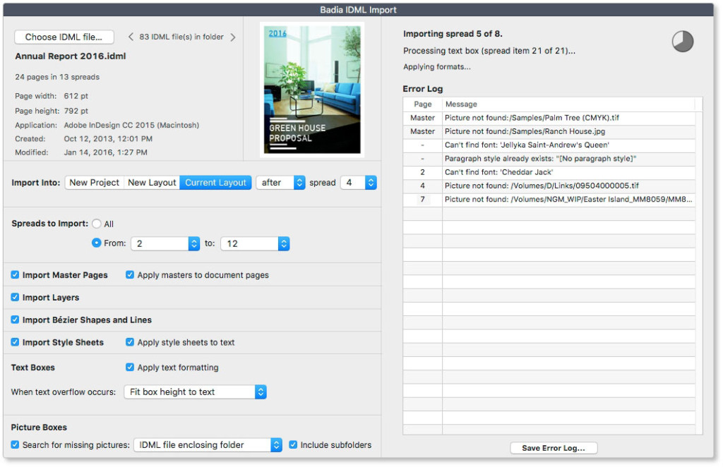 importare documenti InDesign in XPress Badia