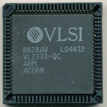 Una foto di un prototipo di ARM1 progettato da ARM e costruito da VLSI