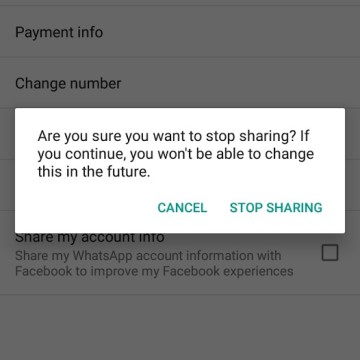 integrazione fra WhatsApp e Facebook