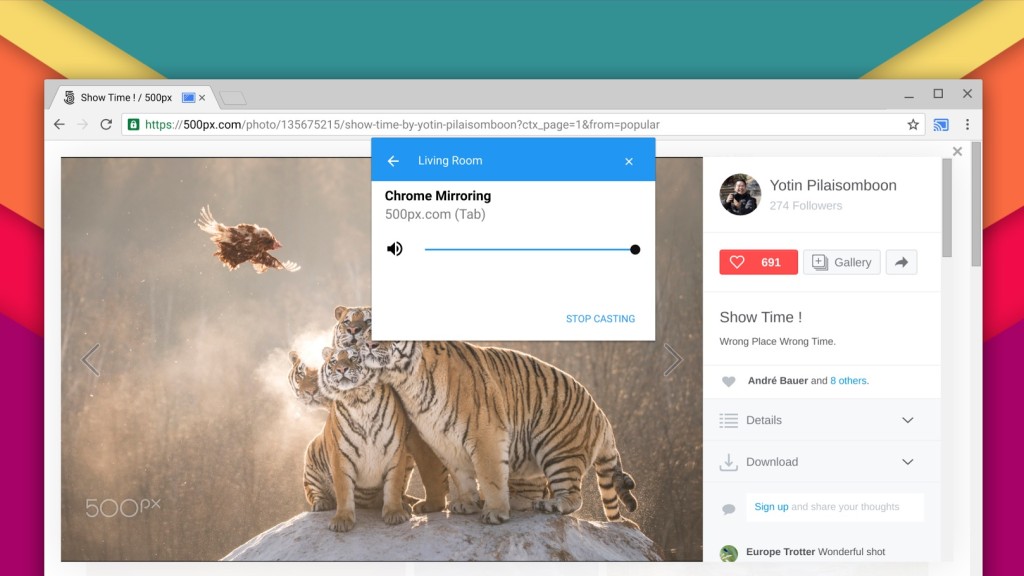 streaming via Chrome come opzione nativa