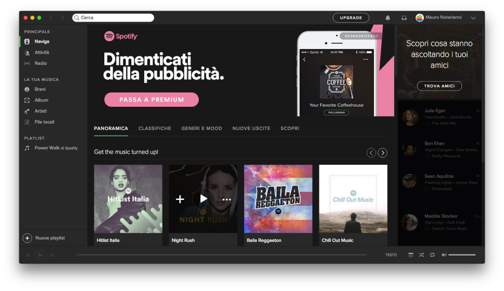Spotify su mac