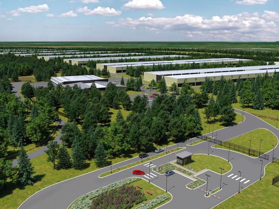 Rendering del data center che dovrebbe nascere nella Contea di Galway (Irlanda)