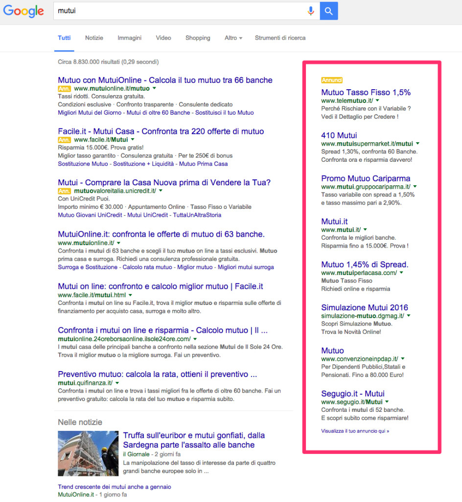 pubblicita dalla colonna destra dei risultati di ricerca-2