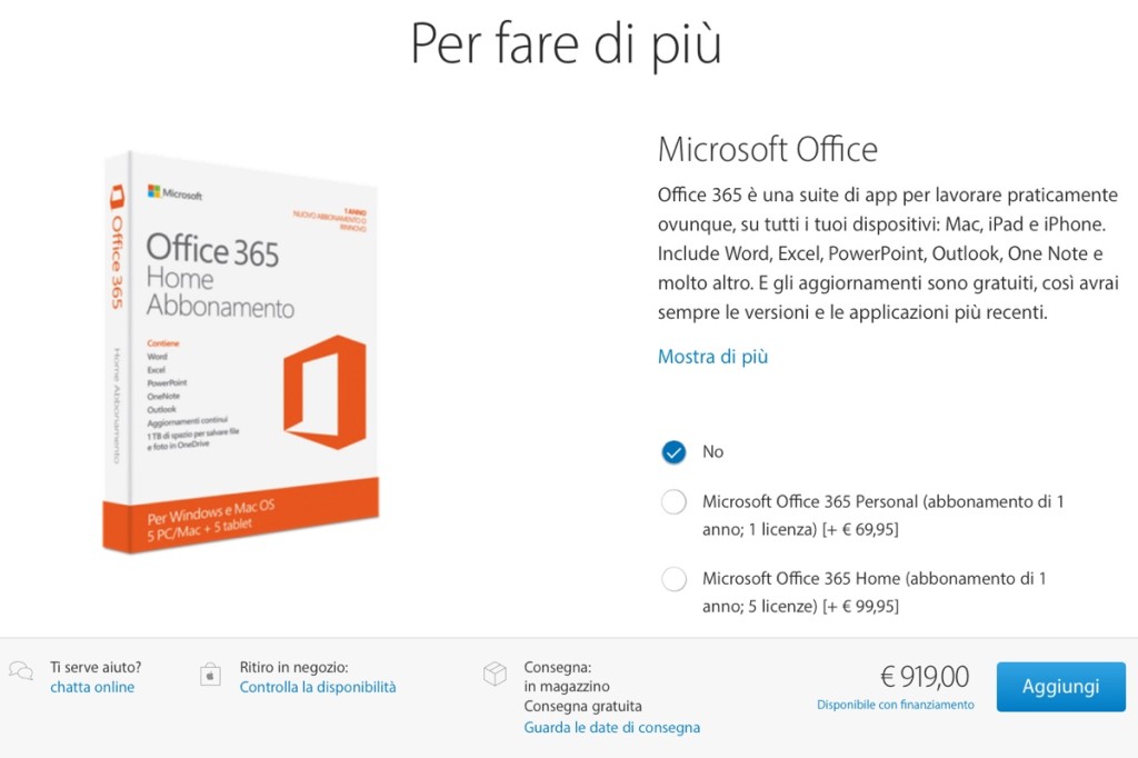 Microsoft Office 365 sito apple