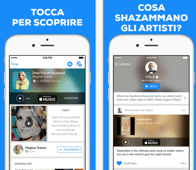 Aggiornamento Shazam iOS