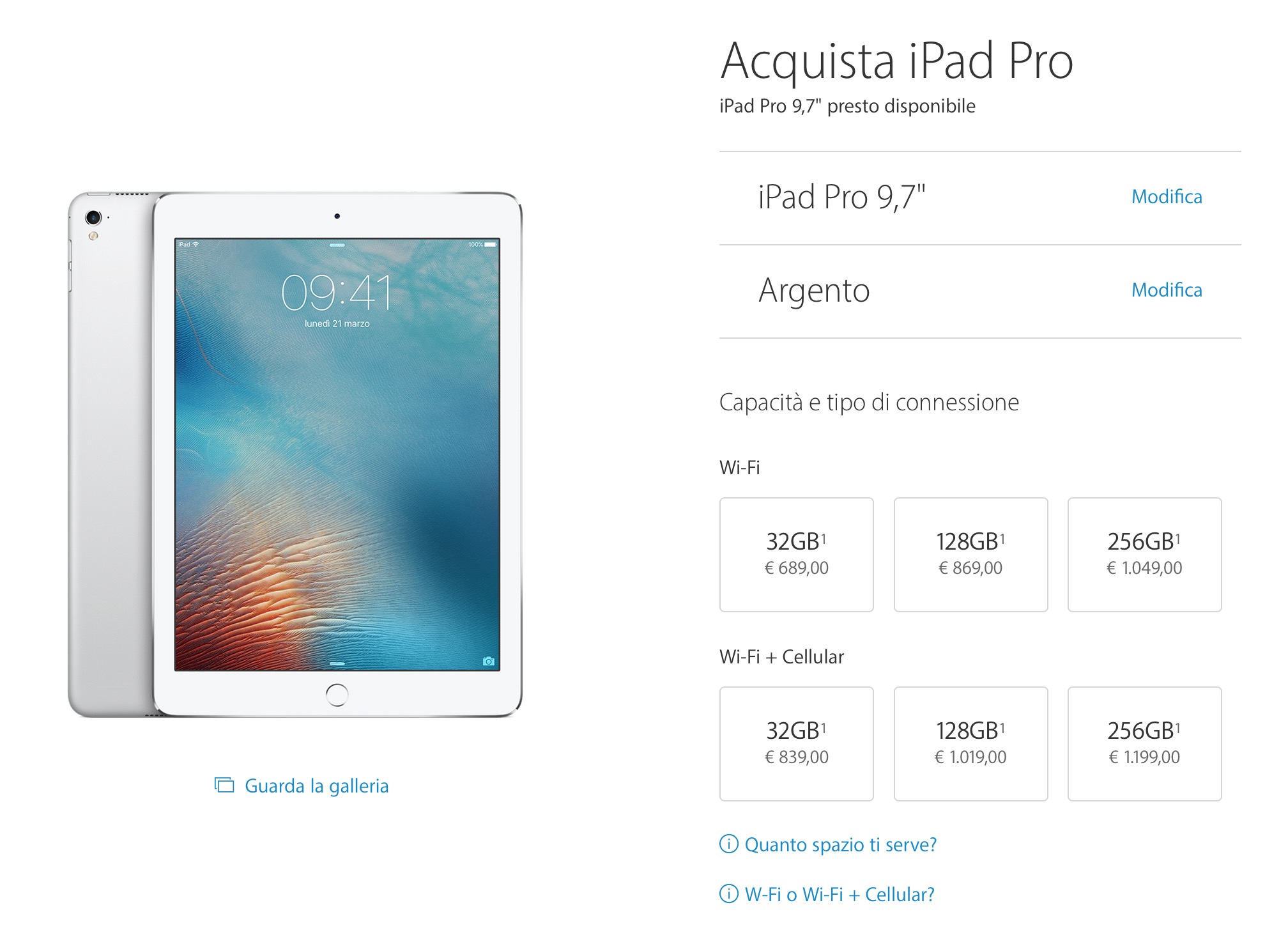 iPad Pro 9.7 Italia