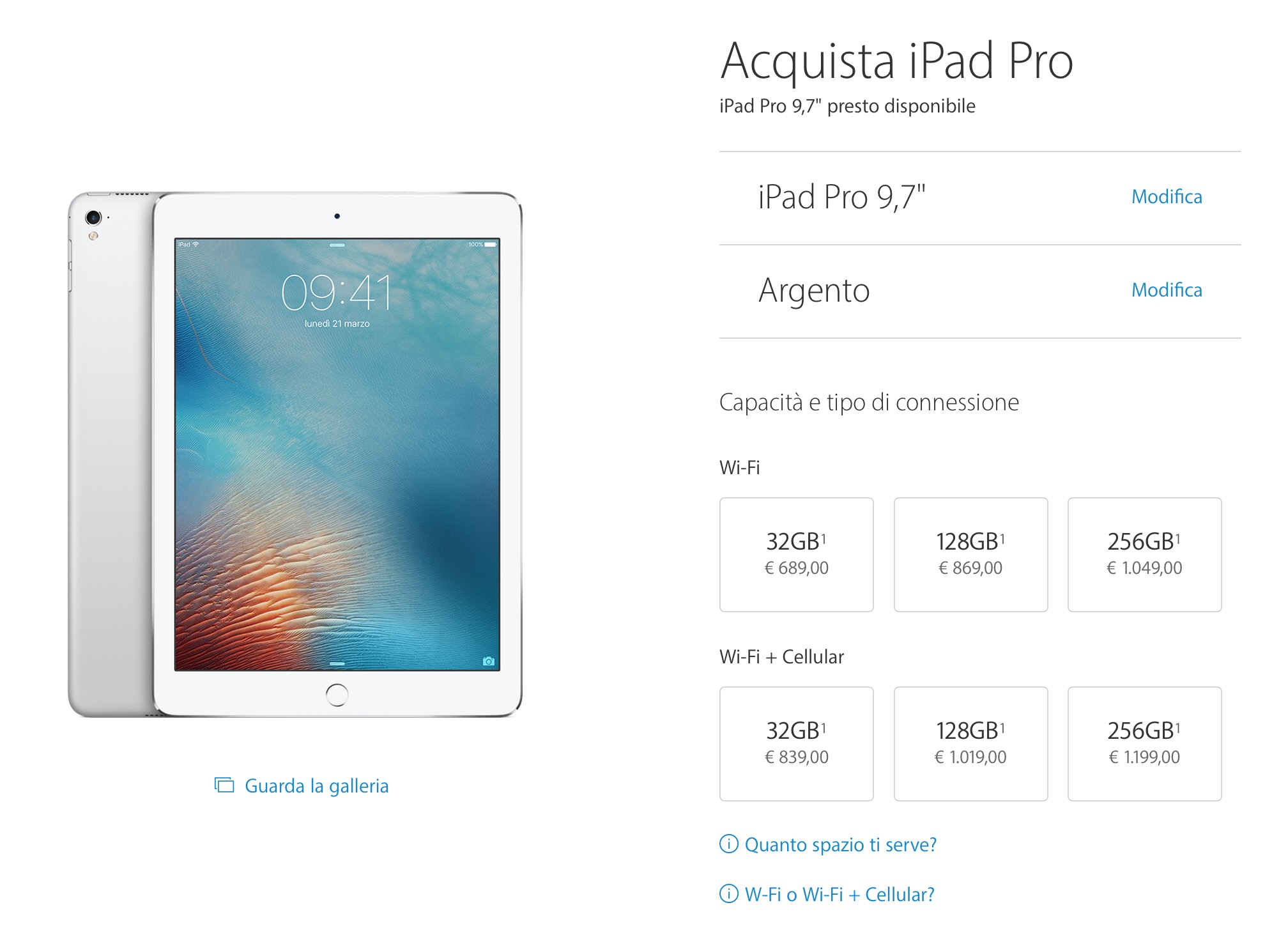 iPad Pro 9.7 Italia