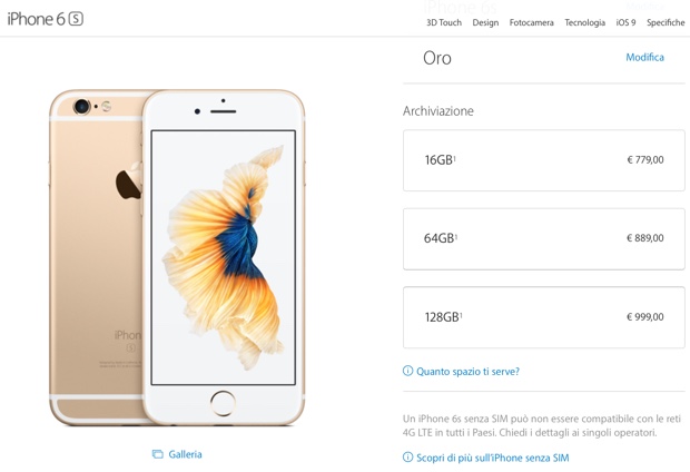iphone 6s da 64 GB apple