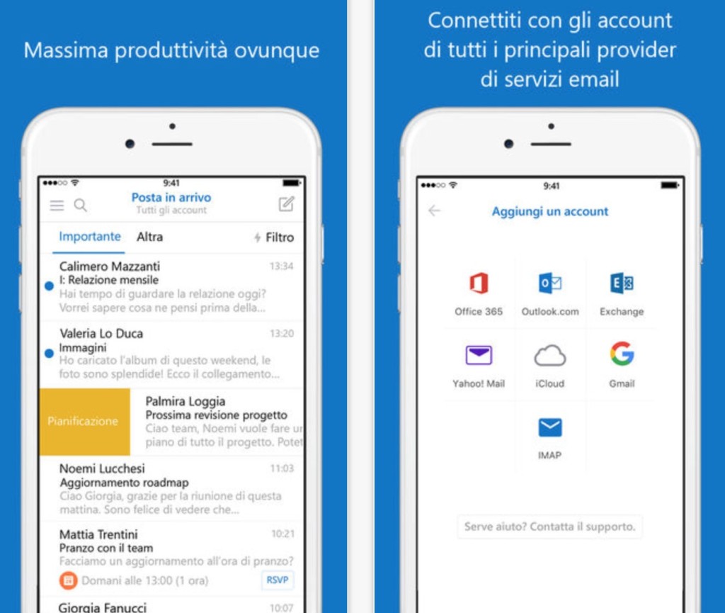 outlook per iOS touch id