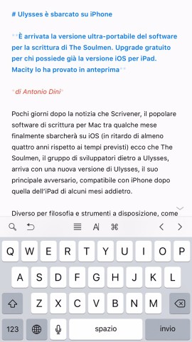 ulysses per iphone