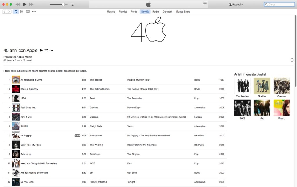 40 anni con apple playlist 1200