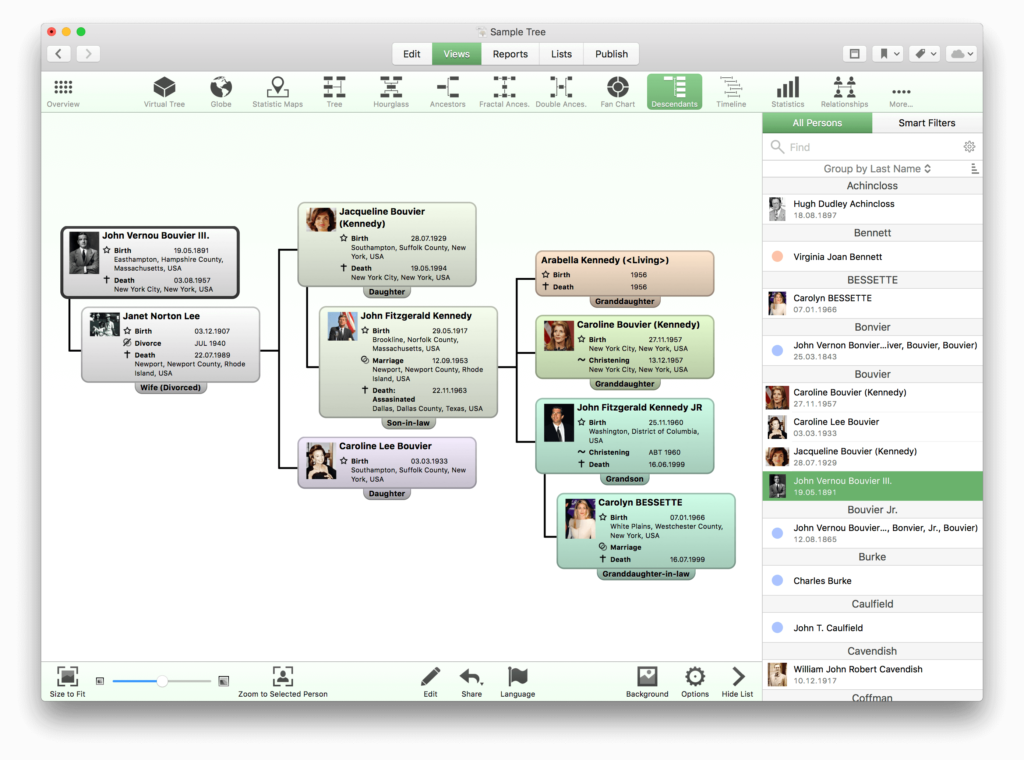 creazione dell'albero genealogico 