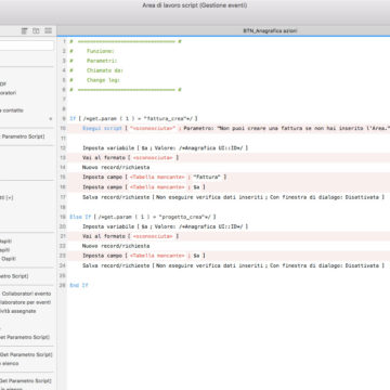 incollando uno script proveniente da un altro file l’Area di lavoro evidenzia gli errori