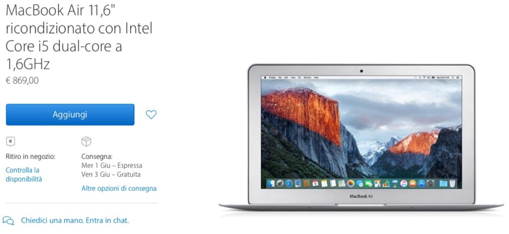 ricondizionati apple air 11 869