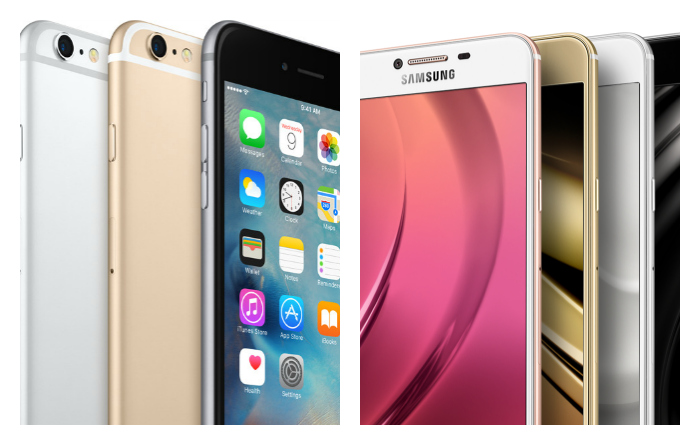 samsung galaxy c5 c7 iphone 6s