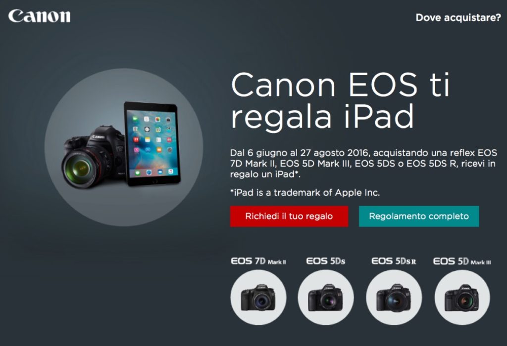 Canon EOS ti regala iPad 1200