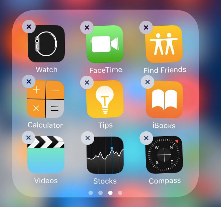 Eliminare app di serie con iOS 10